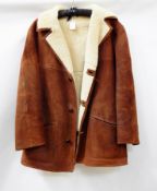 A gentleman's sheepskin coat labelled "Created by Draper,