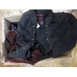 Various black jackets, hoodie,