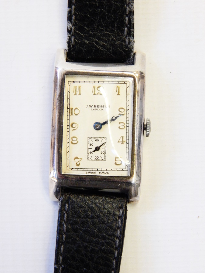 A vintage watch by J W Benson, London,