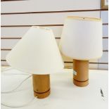 Pair 20th century stained wood table lamps