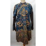 A late 19th century Chinese silk dragon robe "Jifu" late Qing Dynasty,
