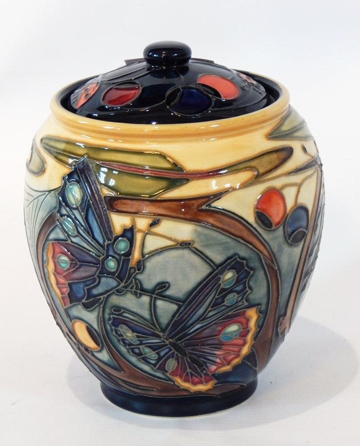 A Moorcroft 'Hartgring' jar, ovoid, lidded, dated 2002 to base,