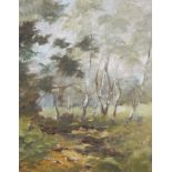 Lewis Creighton 
Oil on board 
Woodland scene,