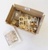 Various bone and mother-of-pearl items for repairing, sewing tools, etc.