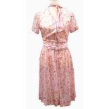 Various vintage dresses, a pink nylon dress by Pennypacker,