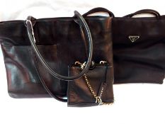 A black leather Radley tote bag,