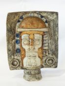 A Troika stoneware tribal head by 'A.