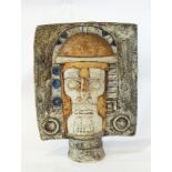 A Troika stoneware tribal head by 'A.