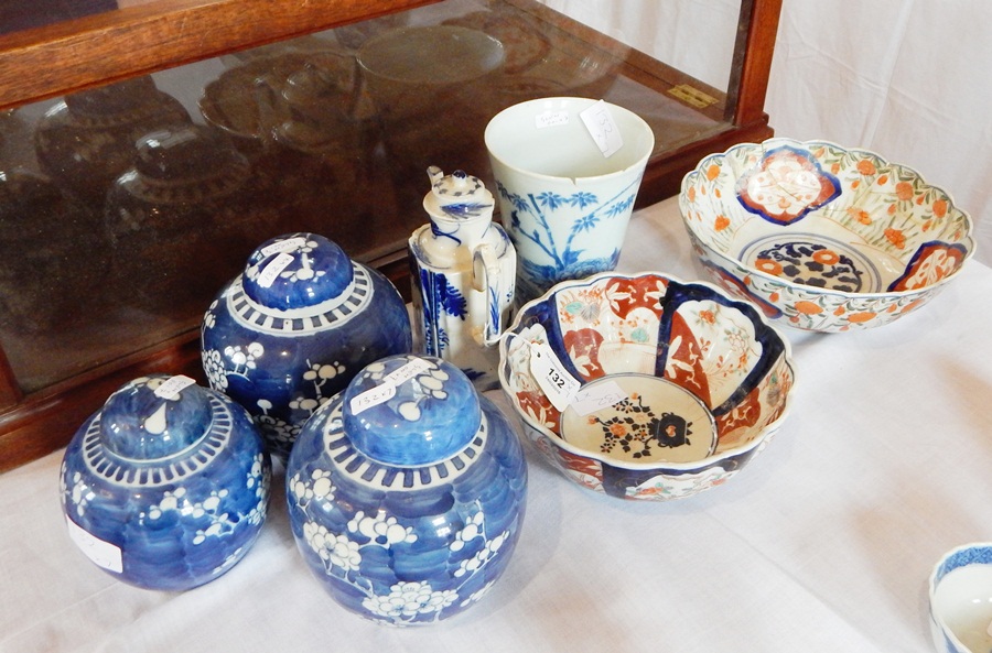 Two Japanese Imari porcelain bowls,