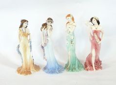 Seven Coalport china figures to include 'Sophia', 'Emerald', 'Topaz', 'Golden Age',