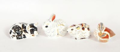 Royal Crown Derby Collectors Guild paperweights including Teal Duckling, Bunny, Bank Vole and Misty,