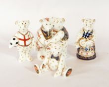 Royal Crown Derby Mini Teddy Bears to include Bear Hug, Teddy Bear Cook,