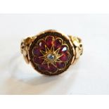Gold, ruby and diamond dress ring,