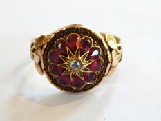 Gold, ruby and diamond dress ring,