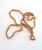 Gold-coloured chain link necklace with multiple faceted links, approx.