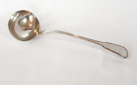 A George III fiddle and thread pattern ladle, London 1815, maker MBSP, 8oz approx.