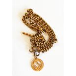 Gold-plated double albert chain,