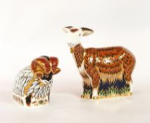 Royal Crown Derby paperweights to include Nanny Goat and Derby Ram,