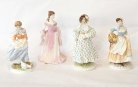 Royal Worcester china 'Old Country Ways' figures to include the Farmers Wife, the Bakers Wife,