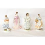 Royal Worcester china 'Old Country Ways' figures to include the Farmers Wife, the Bakers Wife,