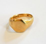 18ct gold gentleman's signet ring, approx.