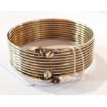 1960's designer silver-coloured metal bangle by Maughan Harvey (silversmith and goldsmith who
