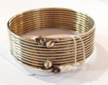1960's designer silver-coloured metal bangle by Maughan Harvey (silversmith and goldsmith who