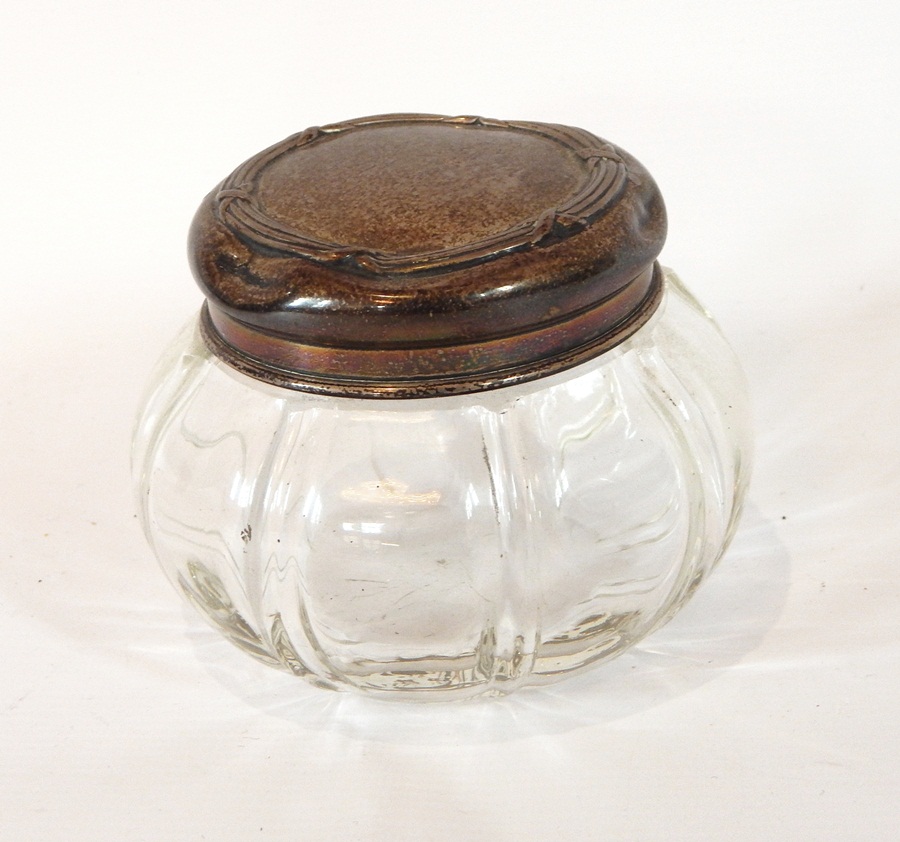 A small silver heart-shaped bonbon dish, a silver glass-capped jar, - Image 2 of 2