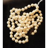 Cultured pearl necklace, single strand,