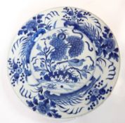 Pair of 18th century Chinese blue and white plates,