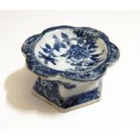 18th century Chinese rectangular blue and white salt trencher,
