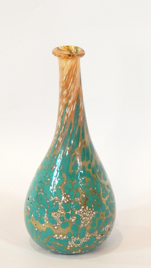 A spatter bud vase of small ovoid form,