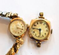 Lady's Record 9ct gold wristwatch, circular,