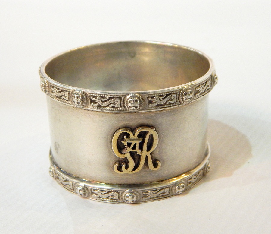 Edward VIII napkin ring, scroll and Celtic decoration, Edinburgh 1936, makers Hamilton & Inches,