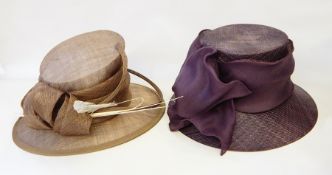 A selection of vintage and later hats including a 'Tricia' Sinamay hat,