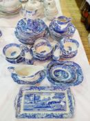 Spode "Italian" pattern part dinner service to include plates, soup bowls, sandwich plate, etc.