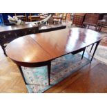 Late 19th/early 20th century mahogany extending D-end dining table,