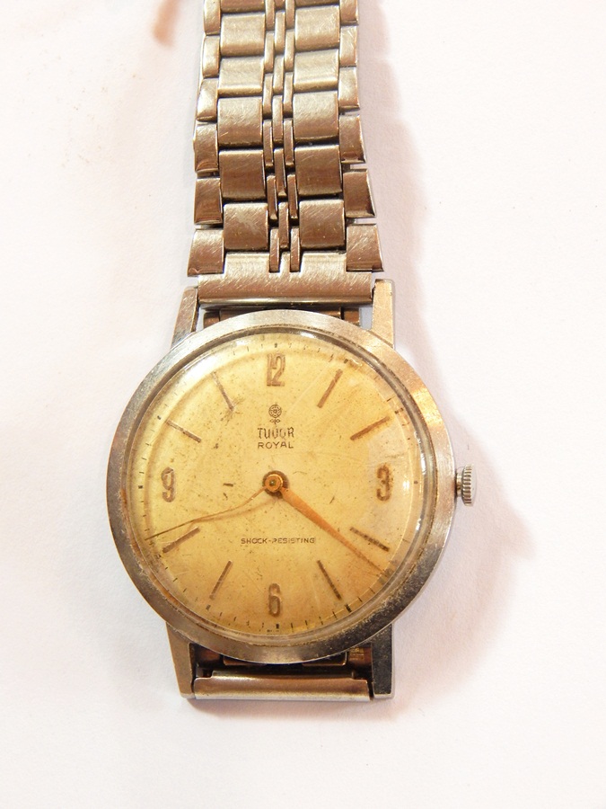 A gentleman's stainless steel Tudor Royal wristwatch with sweep second hand,