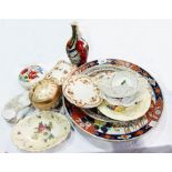 Three Romanian porcelain basket pattern dishes,