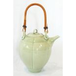 Bridget Drakeford celadon pottery teapot and lid