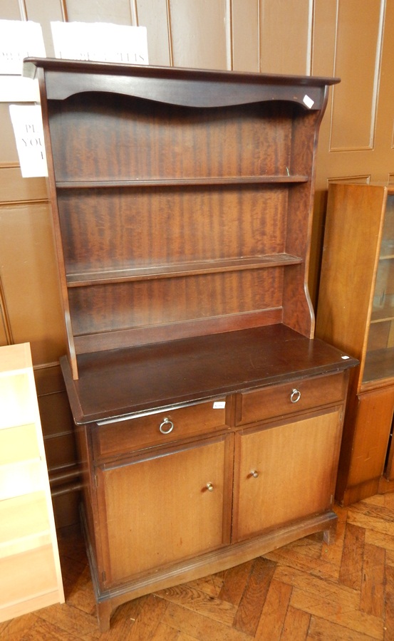 A 20th century bookcase with glass sliding doors, and bow front cupboard below, - Image 2 of 3