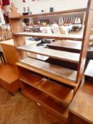 A pine bookshelf on plinth,