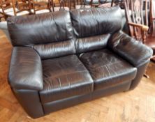 A two-seater leather sofa,