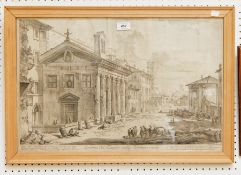 Giovanni Battista Piranesi (1720-1778) Etching "Veduta del Tempio della Fortuna Virile",