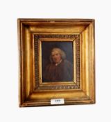 18th century English school Oil on board Half-length portrait of a gentleman in a wig,