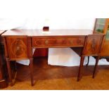 A Sheraton style mahogany breakfront sideboard,