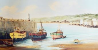 Contemporary school Oil on canvas Harbour scenes and pastoral studies,