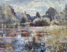 After Sir Alfred Munnings Colour print River landscape entitled "The Full River",