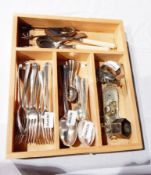 A quantity of Mappin & Webb silver plated cutlery and various other items including napkin rings