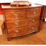 A 19th century mahogany and satinwood inlaid bowfront chest of drawers,